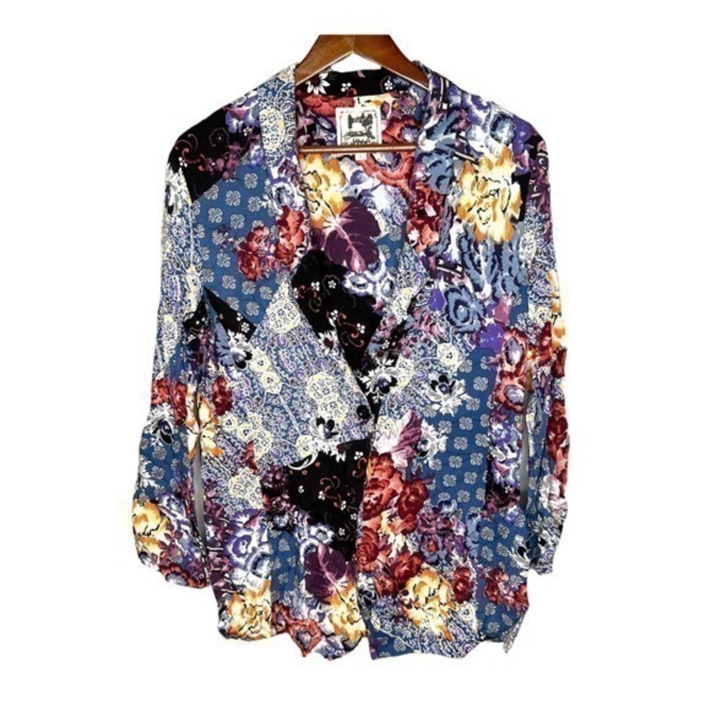 Jaase Womens Sz S Small Collage Rosella Blazer Jacket Boho Anthropologie small